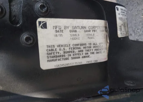 1996 Saturn Sl1 from USA, damaged, VIN 1G8ZH5285TZ175743